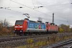Am 19.11.2020 war die DB 146 017 mit Werbung für den VVO und der DB 143 883 in Naumburg (S) Hbf in Richtung Bad Kösen unterwegs.