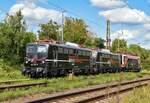 EBS 140 815 + 140 811 und FWK/EBS 155 046 am 06.08.2025 abgestellt in Naumburg (S).