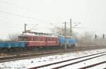 Am 06.02.2026 �berf�hrte die PRESS 218 458 den ORT 188 201 vom Th�ringer Eisenbahnverein e.V. in Weimar in sein neues Zuhause dem Eisenbahnmuseum Umformerwerk L�wenberg e.V.. Hier steht die �berf�hrtung in Naumburg (S) Hbf. https://www.betterplace.org/.../53847-eisenbahnmuseum... (Foto: instagram.com/bahnbilder_naumburg
