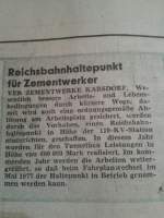 Ein Artikel aus der  Freiheit  vom 16.11.1976 �ber den Bau des Haltepunkts am Zementwerk Karsdorf. (Foto: Maik Richter)
