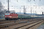 Am 22.03.1991 hatte die DR 243 260-7 mit dem D 634 von Erfurt Hbf nach Rostock Einfahrt in Naumburg Hbf.