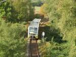 Burgenlandbahn 672 906-5 als RB von Nebra nach Naumburg Ost, am 05.10.2008 zwischen Ro�bach und Naumburg Hbf. (Foto: J�rg Berthold)