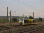 Burgenlandbahn 672 905  Stadt Naumburg (Saale) als RB 34884 von Naumburg Ost nach Wangen, am 13.04.2012 in Naumburg Hbf.