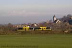 Hier ist der Sonderzug von Ro�leben nach Naumburg (Saale) Ost kurz vor Kleinjena unterwegs; 30.11.2008 (Foto: Hans-Peter Waack, bahnmotive.de)