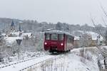 EBS 772 345-4 als Sonderfahrt nach Großheringen, am 18.01.2024 in Roßbach.