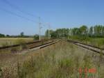 Der Abzweig der Unstrutbahn bei Reinsdorf (b Artern); 08.09.2004 (Foto: Carsten Klinger)