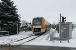 abellio 1648 916 als RB 80554 von Naumburg (S) Ost nach Wangen (U), am 12.12.2022 in Roßbach (Naumburg).