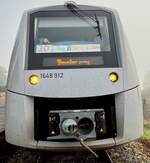 Start Mitteldeutschland 1648 912 als Sonderzug zum Unstrutbahnfest nach Ro�leben, am 03.10.2025 am Hp Wangen (Unstrut).