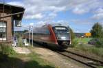 DB 642 060 als RB von Nebra nach Naumburg Ost am Winzerfest Samstag, den 10.09.2011, am Hp Kleinjena.