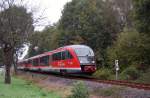 DB 642 221 + 642 719 als RB 34879 von Nebra nach Naumburg Ost, am 14.09.2014 bei Balgst�dt.