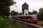 DB 642 719 + 642 221 als RB 34880 aus Naumburg Ost, am 14.09.2014 bei der Einfahrt in Nebra.