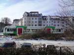 Am 31.01.2013 wurde dieser RegioShuttle der Erfurter Bahn von der EB 22 aus Richtung Zeitz kommend in Richtung Hauptbahnof �berf�hrt. Vermutlich ging die Fahrt nach Erfurt. Hier die Durchfahrt in Naumburg Ost; (Foto: Kevin Wrobel)