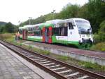 EB VT 009 als Winzerfestsonderzug aus Erfurt, am 08.09.2007 im Bf Nebra.