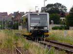 672 905-7 w�hrend einer Testfahrt am 28.07.2006 bei Durchfahrt des Bahnhofs Ro�leben.