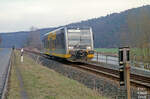 KEG VT x.xx als RB nach Artern, am 03.03.2000 auf der Unstrutbahn bei Nebra. (Foto: Klaus Groß)