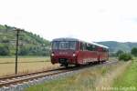 TG Ferkeltaxi 972 771-0 + 171 056-5 als DPE 33890 von Sch�nberg nach Wangen, am 12.07.2009 bei Balgst�dt.
