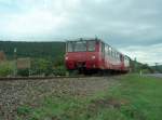 OBS 772 141-8 + 772 140-0 als DPE 99816 von Naumburg Hbf nach S�mmerda, am 07.09.2008 beim Fotohalt in Wangen.
