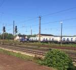 Am Vormittag des 16.05.2014 brachte die InfraLeuna 210 leere GATX Kesselwagen aus Großkorbetha zur Abstellung nach Karsdorf.