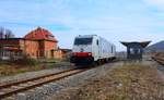 InfraLeuna 285 103-8 als Tfzf nach Karsdorf, am 09.03.2017 in Laucha.