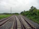 Die Abzweige nach Naumburg und Wei�enfels am 01.06.2010 in Teuchern.