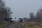 Die Bahnsteige in Teuchern am 03.01.2016.