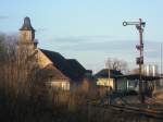 Das Empfangsgeb�ude und ein Nebengeb�ude im Bf Zeitz.
