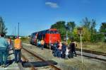 Die F�hrerstandsmitfahrten auf der EBS 228 757-1 waren das Highlight am 29.09.2013 beim 8. Unstrutbahnfest in Naumburg Ost. (Foto: Thomas Fritzsche)