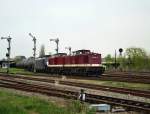 Am 30.04.2013 bespannten die LEG 202 484-2 + 202 703-5 den DGS 88701 von Gera Gbf nach Hamburg Hohe Schaar.