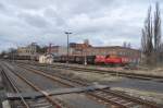 Am 13.02.2014 rollte Northrail 260 502 mit einer kurzen �bergabe durch Zeitz Pbf in   Richtung G�terbahnhof.