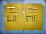 Der Fahrplan vom  Rotk�ppchen-Express I , ausgeh�ngt in der Bahnhofshalle in Zeitz;
30.09.2012