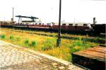 Abgestellte Dieselloks am 27.06.1997 in Naumburg Ost.