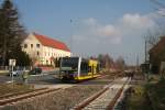 Burgenlandbahn 672 915 als RB 24718 von Zeitz nach Wei�enfels am 06.03.2012 in Thei�en.