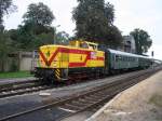MEG 4 mit einem Winzerfestsonderzug von Freyburg nach Leipzig-Plagwitz, im Bf Teuchern; 08.09.2007 (Foto: Marcel Grauke)