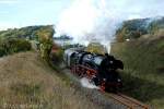 DR 41 1144-9 mit dem  ROTK�PPCHEN-EXPRESS  von Altenburg nach Freyburg (Unstrut) bei Mertendorf; 05.10.2008 (Foto: Andreas Leipoldt) 
