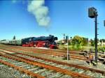 Die 41 1144-9 der  IGE Werrabahn-Eisenach e.V.  machte m�chtig Dampf, als sie den  Rotk�ppchen-Express I  RE 16580 von Altenburg nach Freyburg aus dem Bf Zeitz zog und den Traditionszug am 30.09.2012