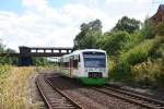 EB VT 307 als DPE 92050 von Gera Hbf nach Laucha, am 08.09.2012 bei der Durchfahrt in Deuben.