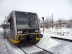 Burgenlandbahn 672 905  Stadt Naumburg (Saale)  im Ostbahnhof Naumburg; 10.12.2010 (Foto: Ralf Kuke)