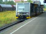 Burgenlandbahn 672 909-9  Wei�enfelser Schusterjunge  als RB 25882 nach Nebra am Bahnsteig 8 in Zeitz; 04.09.2008