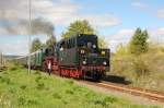 SEM 50 3648-8 mit dem abgestellten Winzerfestsonderzug aus Chemnitz, am 09.09.2006 in Karsdorf.