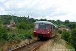 TG Ferkeltaxi 171 056-5 + 972 771-0 als DPE 33891 von Wangen nach Teuchern, am 12.07.2009 in Roßbach. (Foto: Andreas Leipoldt)