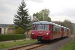 Nachdem die Besucher des Weinfr�hlings in Freyburg ausgestiegen waren, fuhren die Ferkeltaxen 172 132-3 + 172 171-1 + 172 760-1 von K�stner Schienenbusreisen am 01.05.2013 als Leerfahrt weiter nach