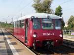EBS 772 345-5 als  Unstrut-Schrecke-Express  DbZ 91358 von Erfurt Hbf nach Ro�leben, am 24.08.2013 beim Halt in S�mmerda.