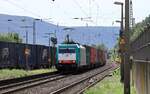 ATLU E 186 232-5 (91 88 7186 232-5 B-ATLU) mit Containerzug unterwegs. Oberwesel 09.08.2024