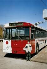 (059'824) - Aus dem Archiv: TPF Fribourg - Nr. 347 - FBW/Hess Trolleybus (ex TL Lausanne Nr. 703) am 18. April 2003 in Fribourg, Garage