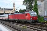 DSB EB 3241/193 241-4 mit IC1190 nach kopenhavn,abfahrt von hamburg hbf,14.08.23