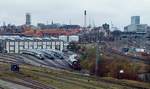 Hier mal ein Blick auf das IC4 Werk in Aarhus sowie auf den Einfahrtbereich des Aarhuser Bahnhofes, mit dabei sind einige IC4 eine KöF II und zwei Litra MZ's.
