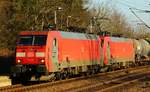 RSC EG 3109 und EG 3110 fuhren am 23.3.2012 mit einem sehr langen Güterzug durch Schleswig.