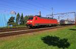 DBCSC EG 3102, REV/Cph/17.10.22 brachte einen Güterzug nach Pattburg, dann wurde umgespannt auf BR 185 wegen Bauarbeiten in und um Hamburg. 13.05.2023