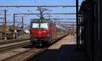 DSB Litra EB 3225 + 3216 verlassen hier mit dem ECE 39x Pattburg/DK Richtung Kopenhagen.