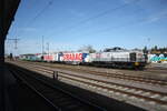 203 014  CONNI  der STRABAG abgestellt im Bahnhof Delitzsch unt Bf am 12.4.22